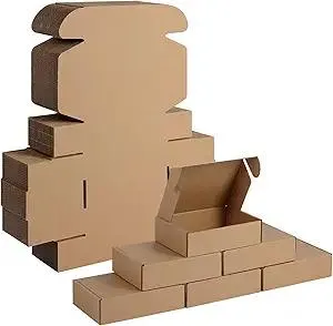 7x5x2 Inches Shipping Boxes 50 Pack,Brown Corrugated Cardboard Carton for Packaging Supplies, Literature Mailer Boxes or Small Business Shipping Box