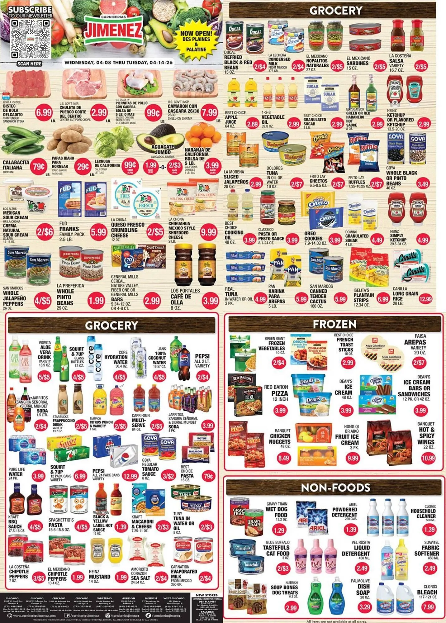 Weekly ad Carnicerias Jimenez weekly ad from April 8 to April 14 2026 - Page 1