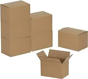 6x4x4 inches Shipping Boxes 50 Pack, Kraft Corrugated Small Cardboard Boxes for Mailing Packing, Brown