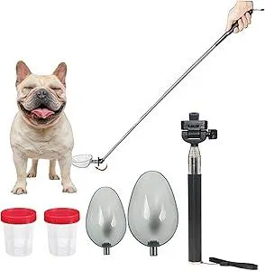 Dog Cat Urine Collector- Telescopic Handled Dog Pee Sample Catcher for Veterinary Supplies, Urine Stick for Small Large Female Dogs Extends to 42"
