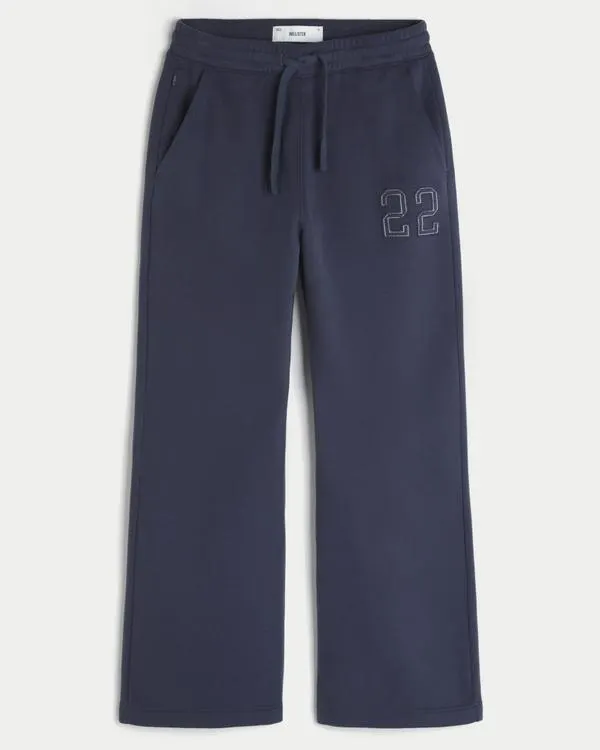 Number Graphic Bootcut Sweatpants