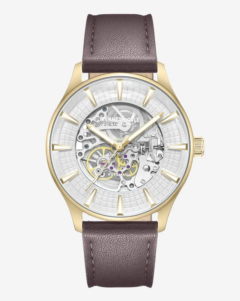 Skeleton Automatic Strap Watch