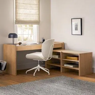 Torme L-Shape Desk Set - White Oak