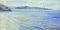 Pino Romanò, Winter Afternoon on the Strait of Messina, Oil Painting, 1990s