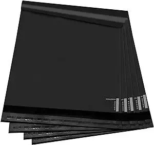 KKBESTPACK 100 Large Poly Mailers 10x13 Shipping Bags for Small Business – Self Sealing Package Envelopes (10 x 13 Pack of 100, Black)