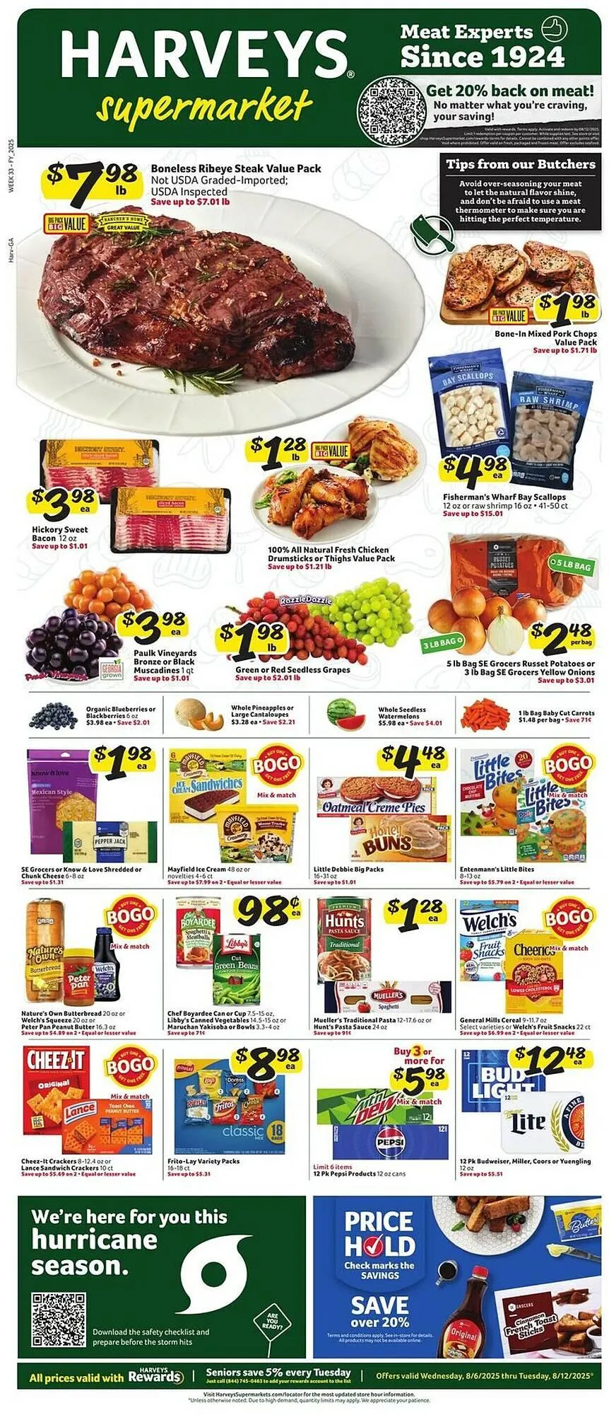 Weekly ad Harveys Supermarkets Weekly Ad from August 6 to August 12 2025 - Page 1