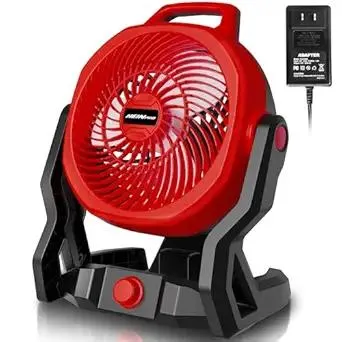 Battery Powered Fan Compatible with Milwaukee M18 18V Battery with AC Adapter (No Battery) Up to 650CFM, Variable Speed, Low Noise 30dB, Portable Cordless Fan for Camping, Jobsite
