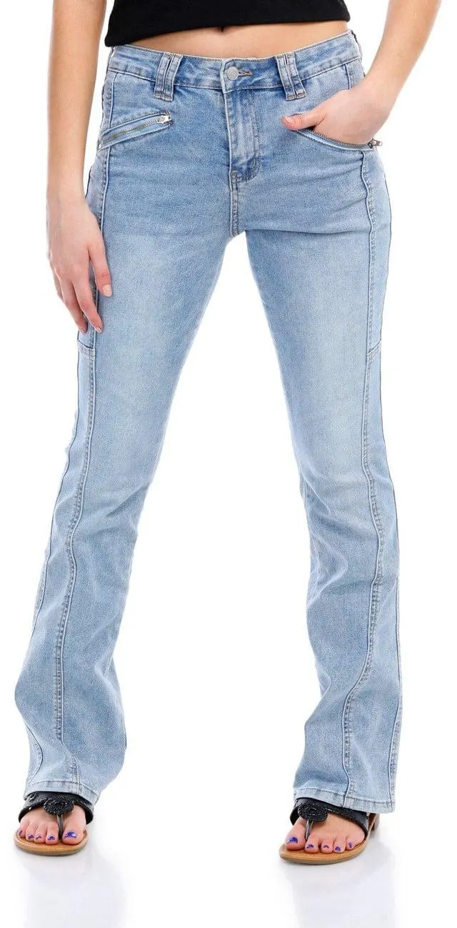 Madden Girl Juniors Zip Pocket Boot Cut Jeans