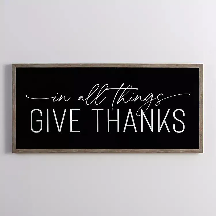 Glossy Give Thanks Wall Plaque