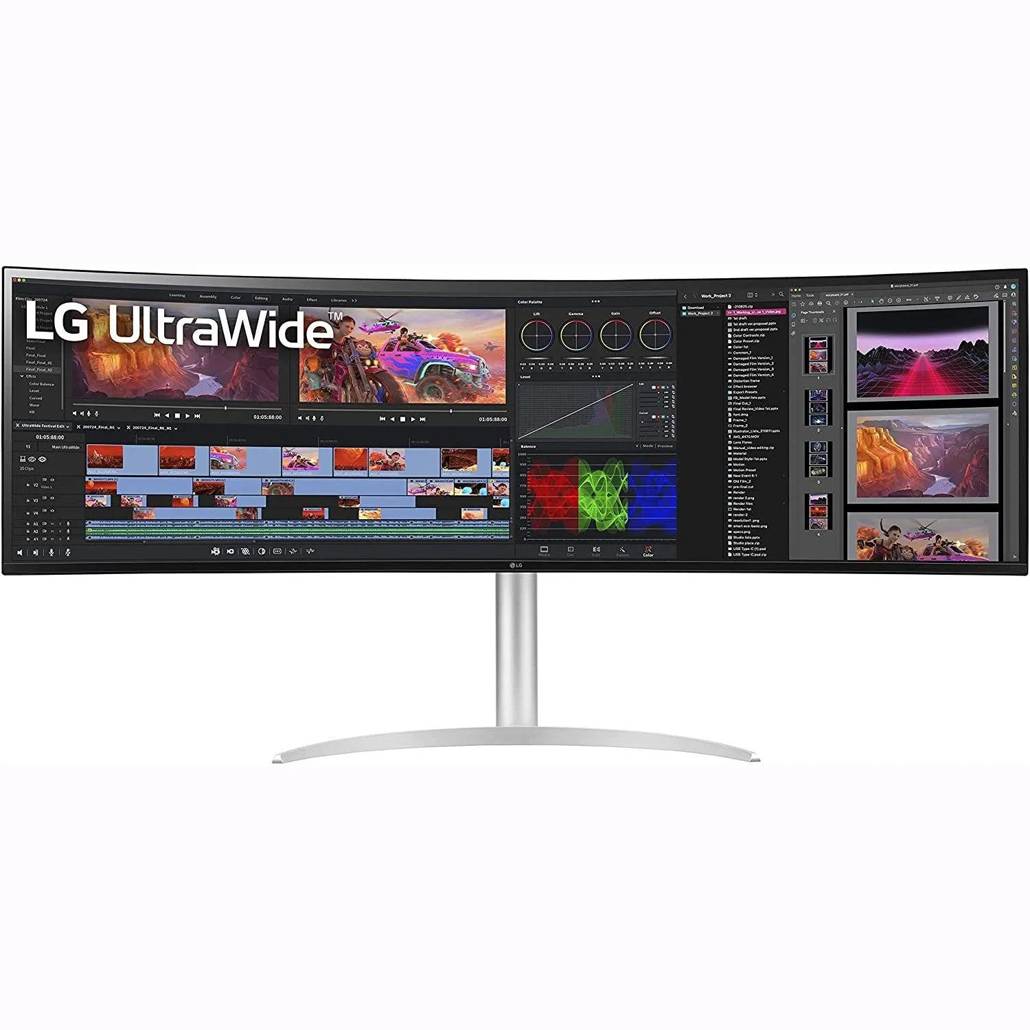 LG 49" 32:9 UltraWide Dual QHD Nano IPS Curved Monitor (49WQ95C-W) - Refurbished