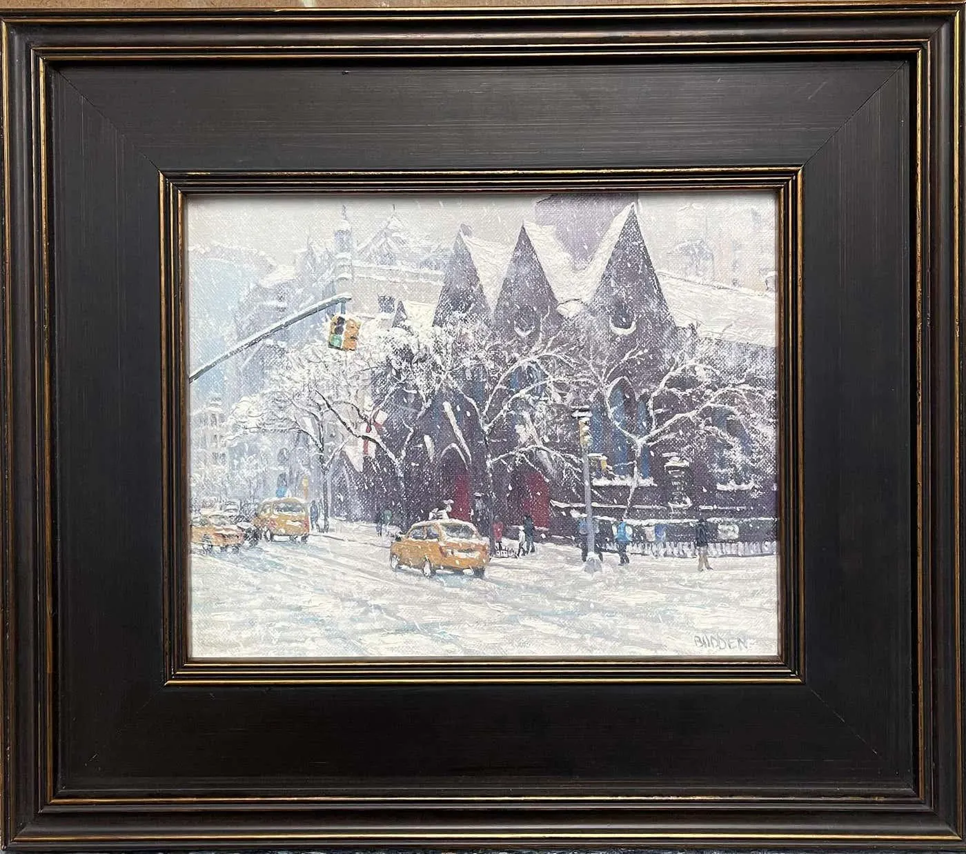 New York City Painting Calvary Church Park Avenue by Michael Budden Winter Flag