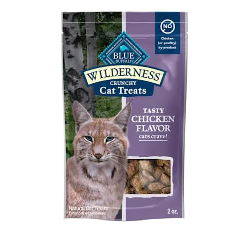 Blue Buffalo Wilderness Made with Natural Ingredients, Tasty Chicken High Protein Crunchy Cat Treats, 2 oz.