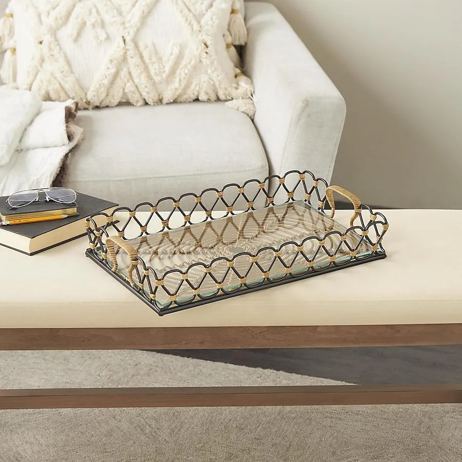 Grayson Lane Black Metal Industrial Decorative tray