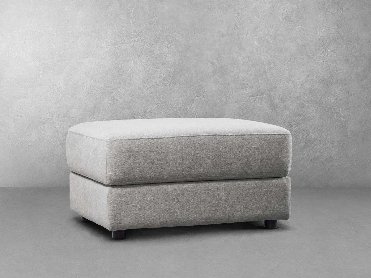 Elliot Fabric Ottoman - Light Gray