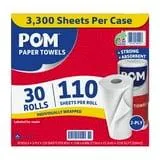POM Individually Wrapped 2-Ply Paper Towels 30 rolls, 110 sheets/roll