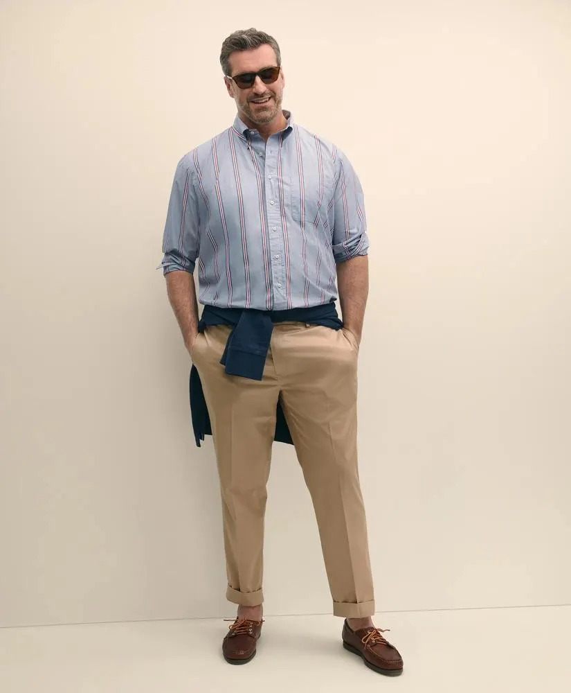 Big & Tall Friday Shirt, Poplin Ribbon Stripe