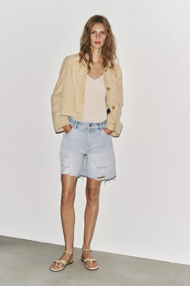 RIPPED DENIM SHORTS ZW COLLECTION