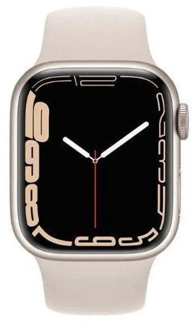 Apple Watch Series 7 - 32GB - Starlight-Aluminum-Sport Band-Starlight - Cellular + GPS - 41mm - Starlight - Aluminum - Starlight - Sport Band - Rubber - Excellent (Grade A)