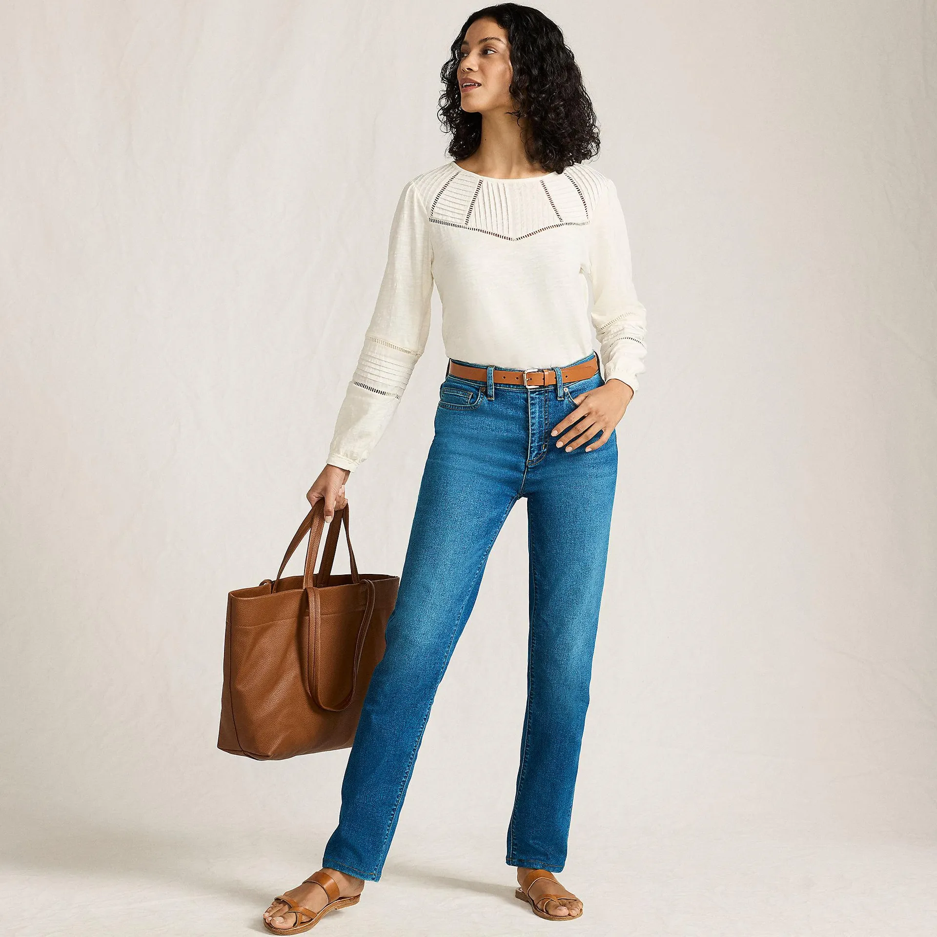 Women's Recover High Rise Straight Leg Blue Jeans