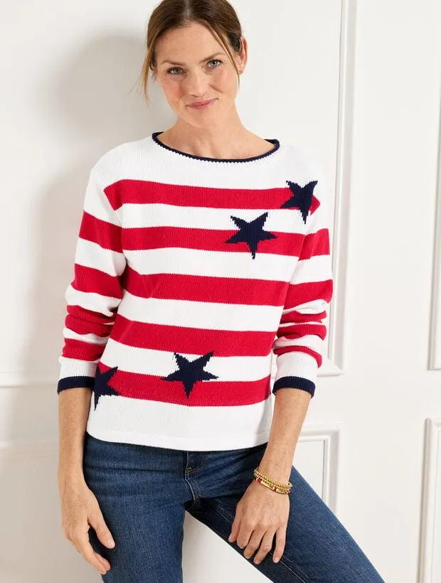 Boatneck Sweater - Stars & Stripe