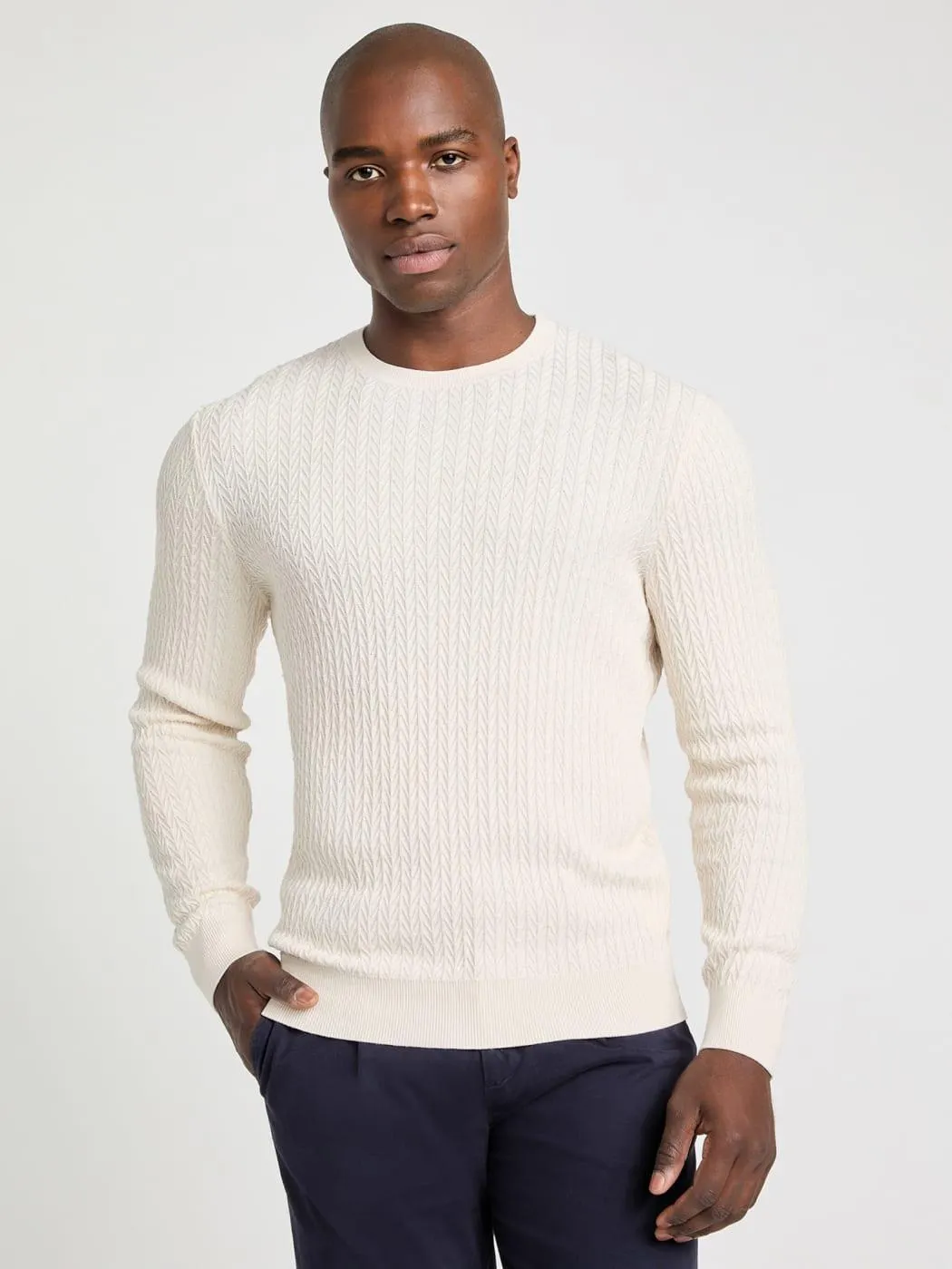 Silk-Blend Chevron Sweater