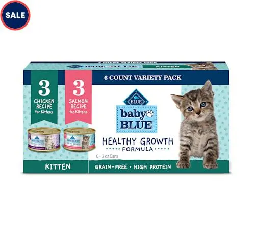 Blue Buffalo Baby Blue Chicken & Salmon Kitten Wet Cat Food, 3 oz., Count of 6