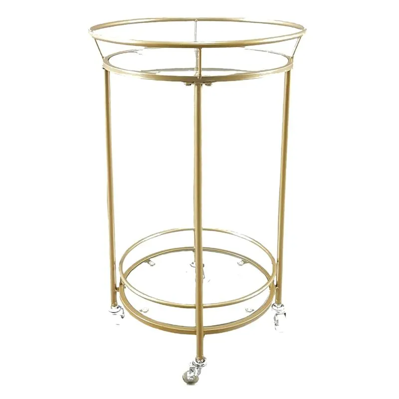 Hailey Round Bar Cart , Gold