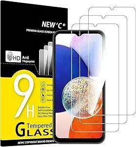 NEW'C 3 Pack Designed for Samsung Galaxy A14 5G/4G, M14 5G Screen Protector Tempered Glass, Anti Scratch, Bubble Free, Ultra Resista Transparent