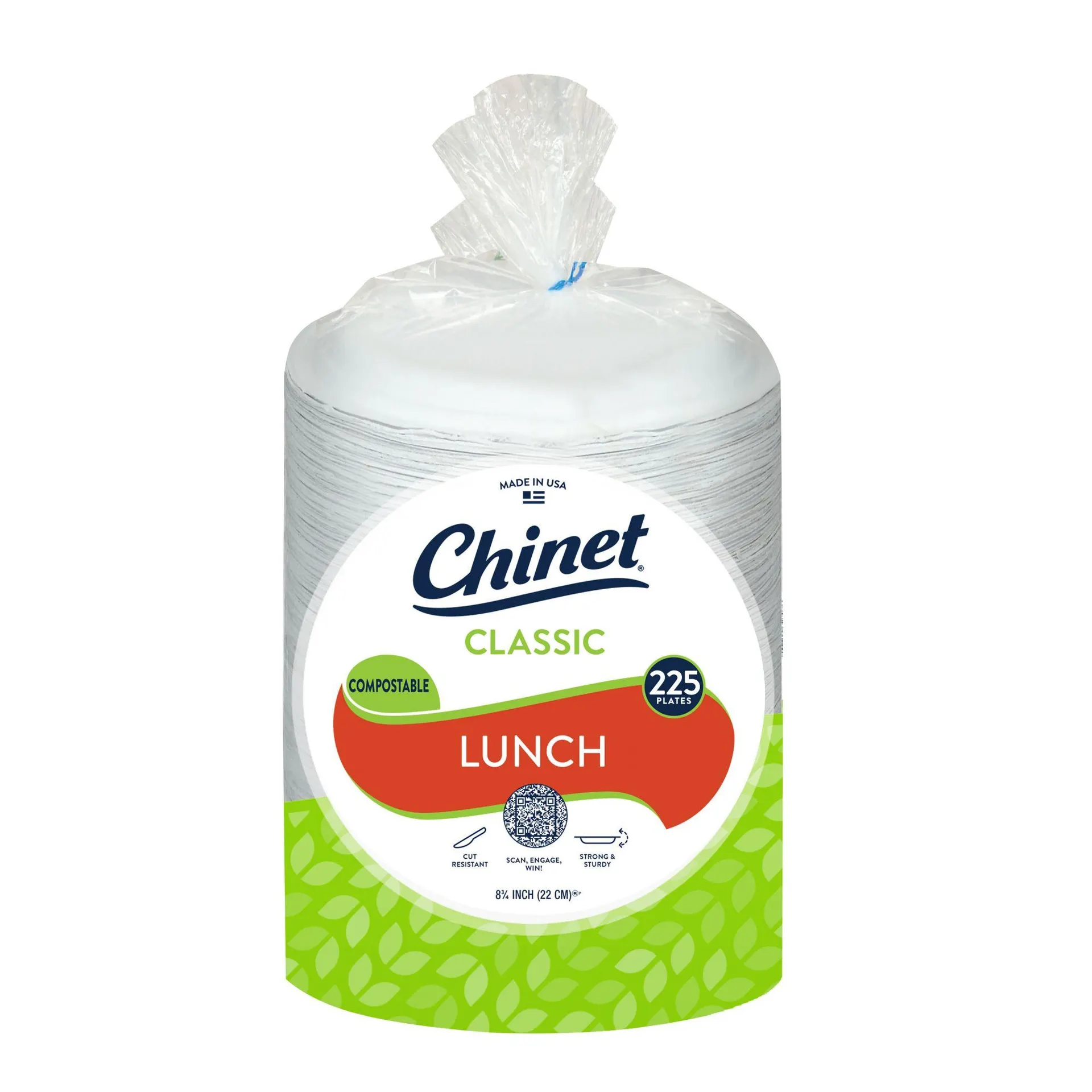 Chinet Classic 8.75" Lunch Plates, 225 ct.