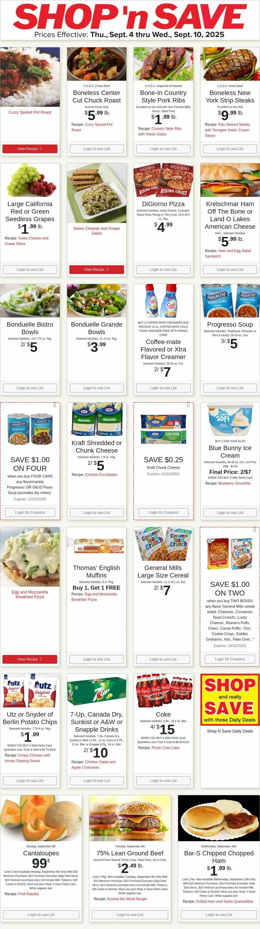 Weekly ad Shop'n Save from September 8 to September 14 2025 - Page 1