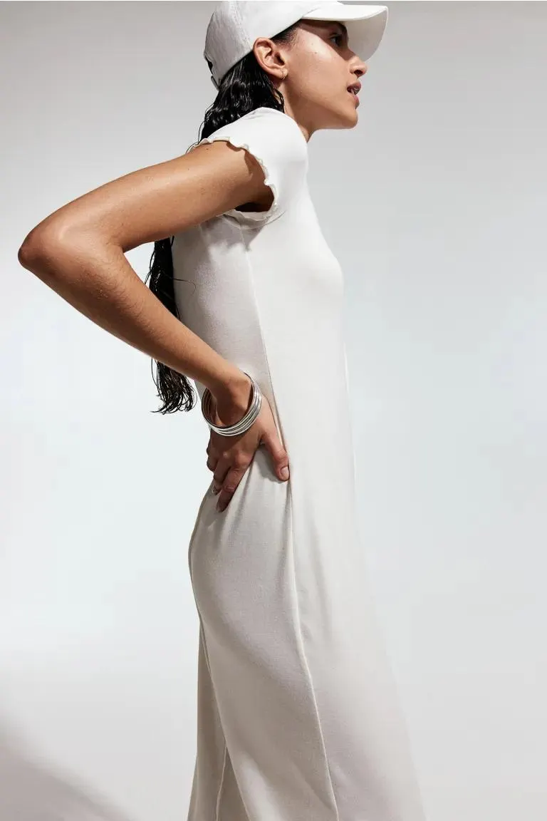 Bodycon Dress with Overlocked Trim