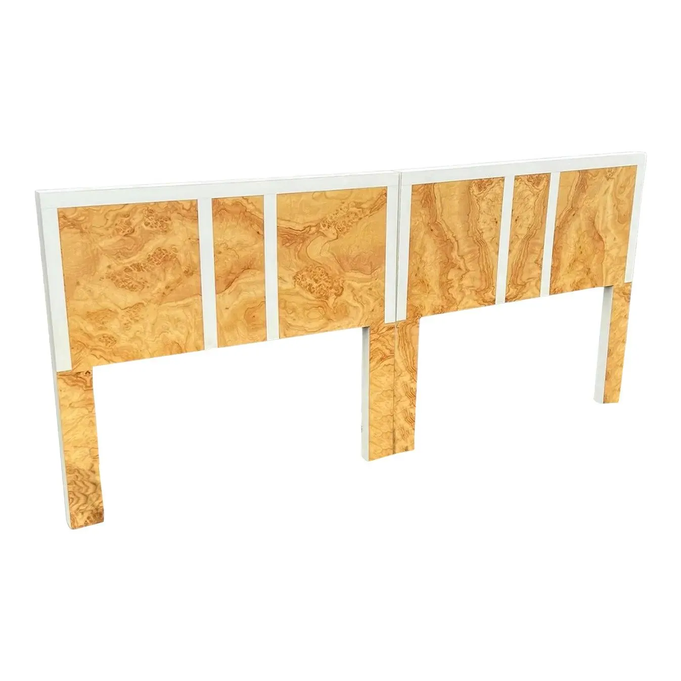 1970’s Modern Burl Bedroom King Headboard - Set of 2