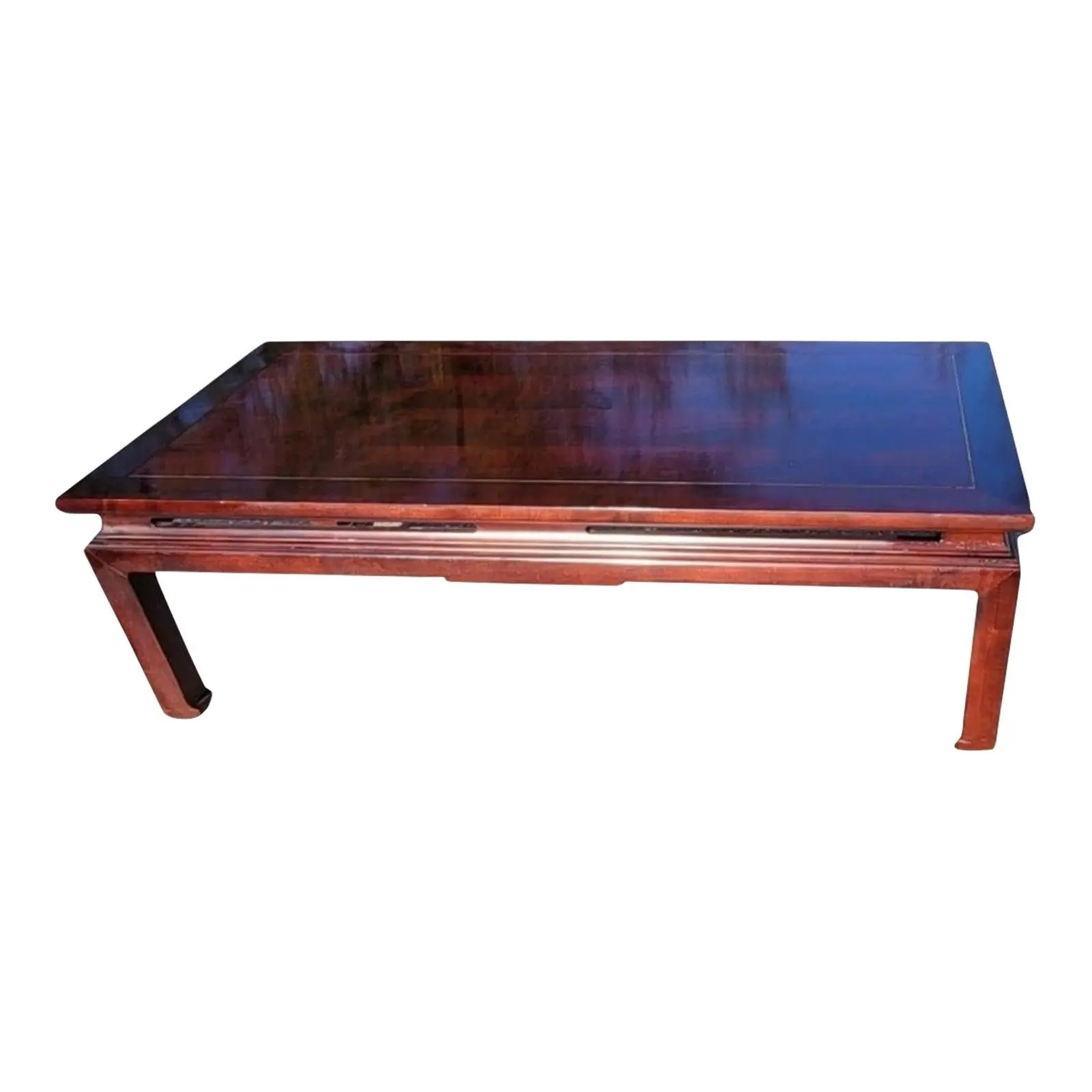 Baker Historic Charleston Collection Asian Style Cocktail Table With Protective Glass Top