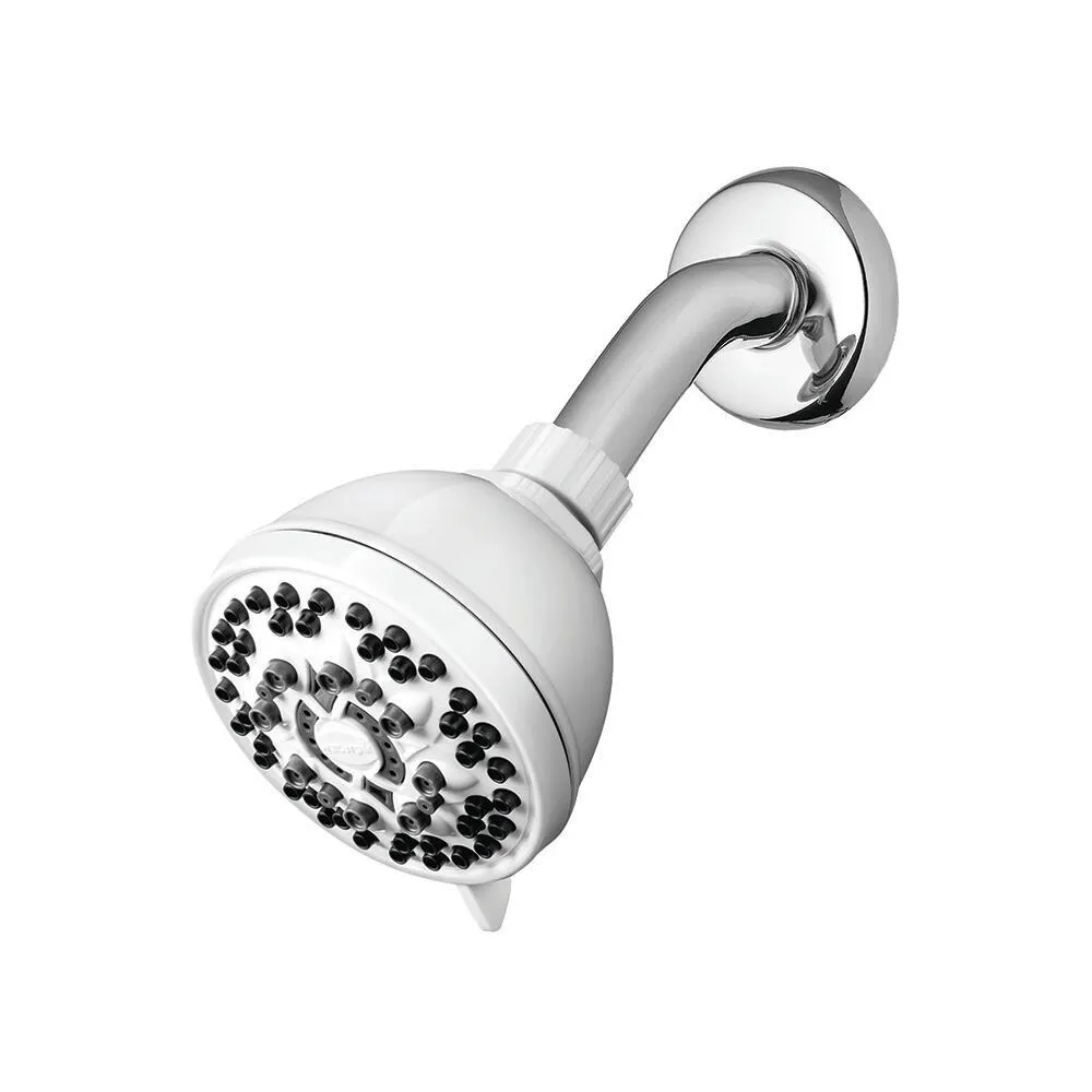 Waterpik PowerPulse Massage 6-Spray Setting White Fixed Mount Showerhead