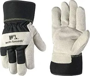 Wells Lamont Men's Heavy Duty Leather Palm Winter Work Gloves with Safety Cuff (Wells Lamont 5130XL), Black