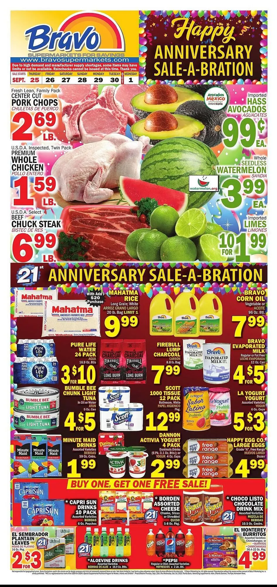 Weekly ad Bravo Supermarkets weekly ad from September 25 to October 1 2025 - Page 1