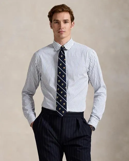 Custom Fit Striped Poplin Shirt