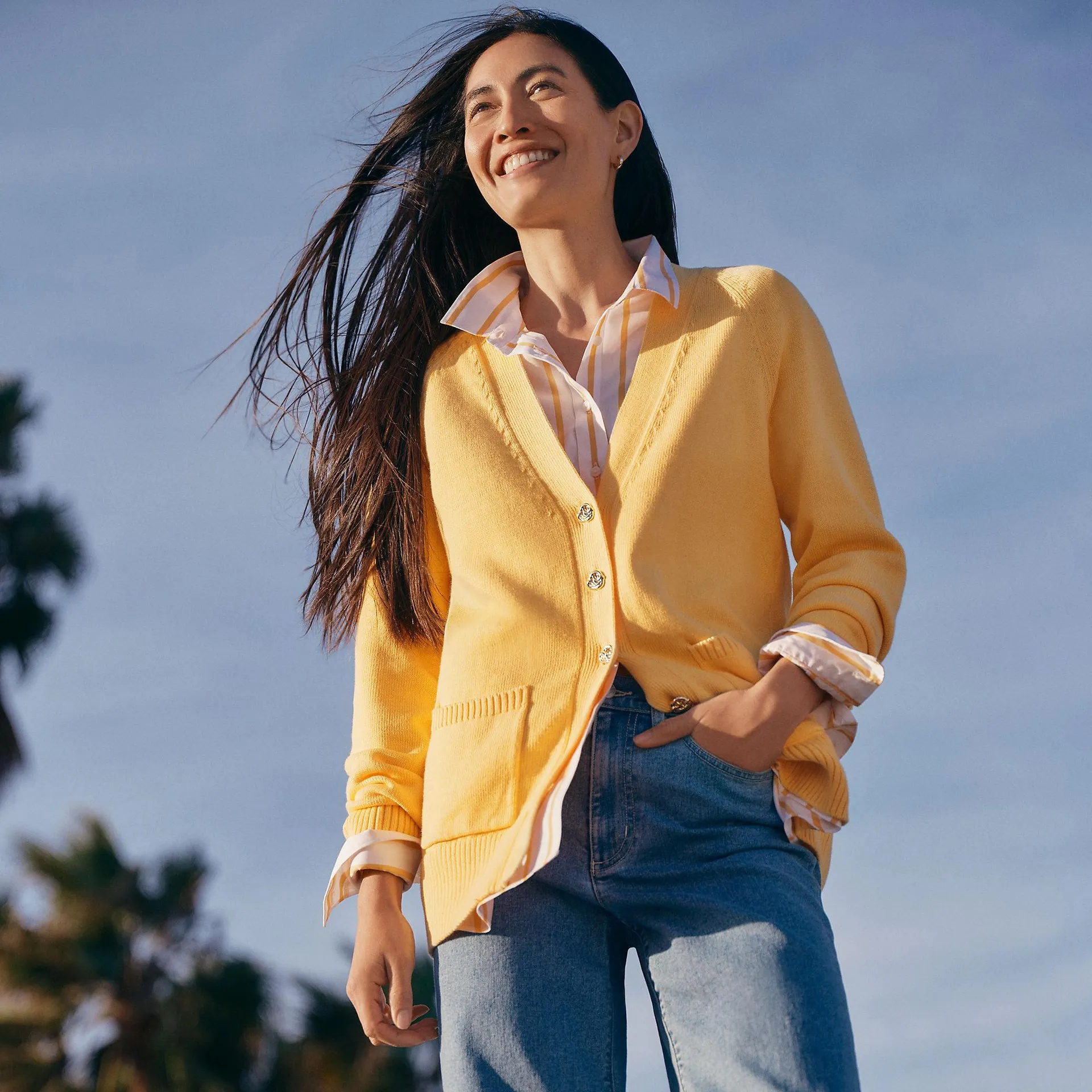 Women's Drifter Varsity Vneck Relaxed Cardigan Sweater