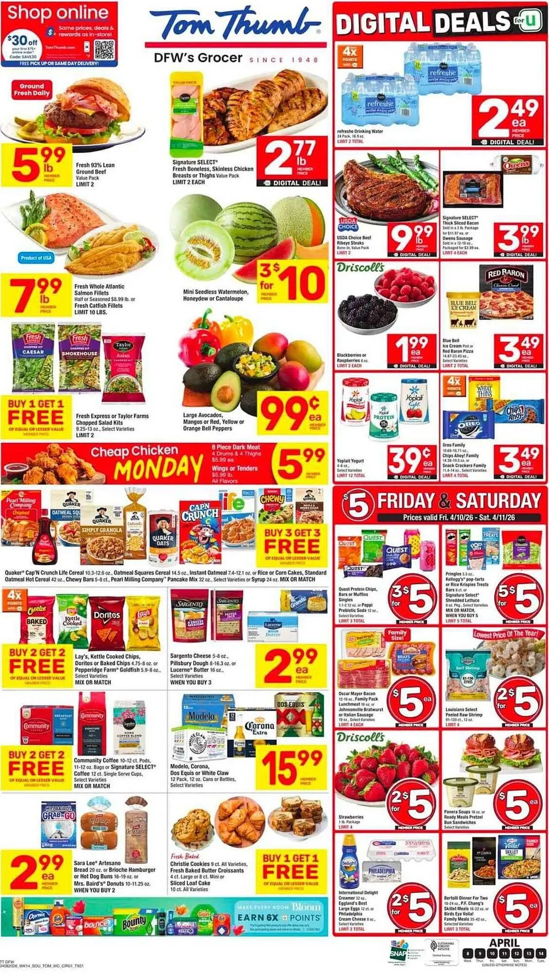 Weekly ad Tom Thumb weekly ad from April 8 to April 14 2026 - Page 1