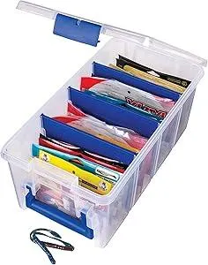 Flambeau Outdoors 4510 Clear Fishing Organizer - Super Half Satchel Soft Fishing Lure Storagees, Bait Organizer, Tuff Tainer with Zerust Anti-Rust Dividers