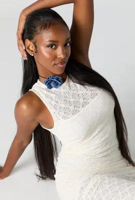 Lace Sleeveless Midi Dress