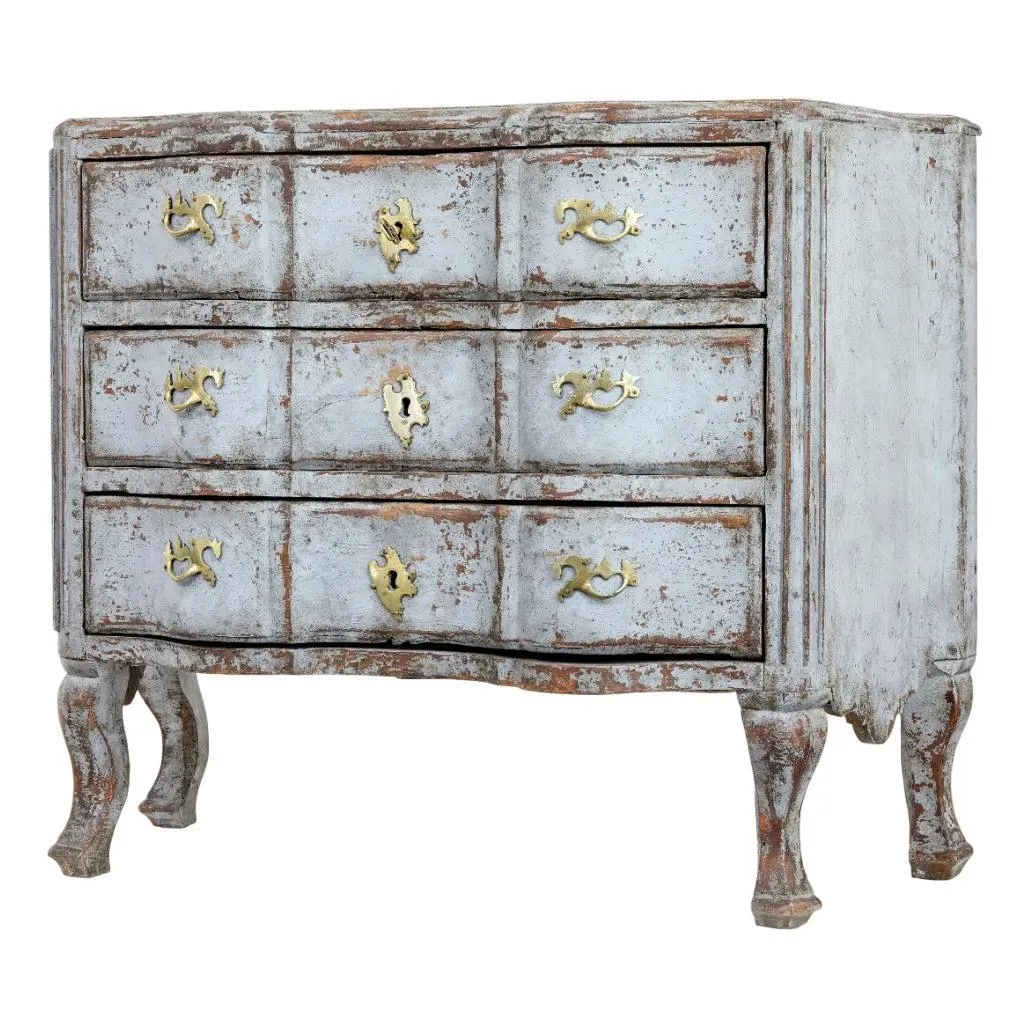 Early 19th Century Swedish Painted Baroque Revival Chest of Drawers, 1820s