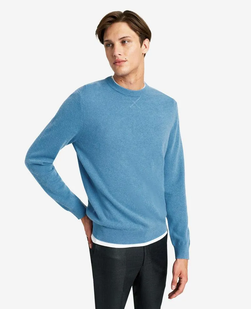 Site Exclusive! Crew Neck Cashmere Sweater - Blue
