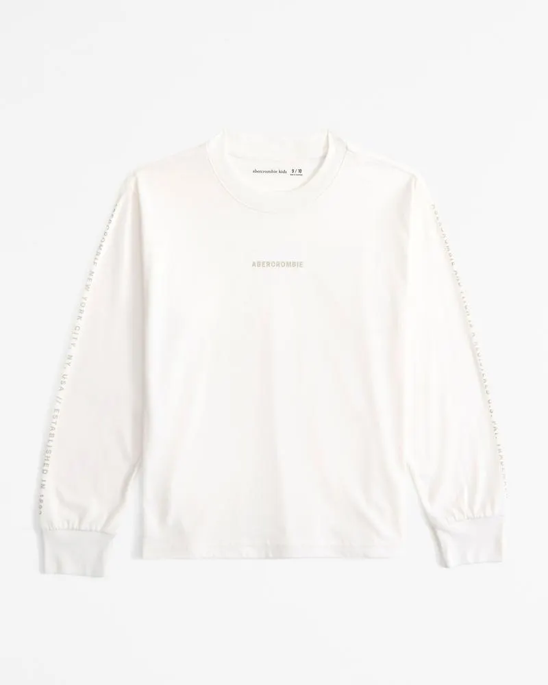long-sleeve print logo tee