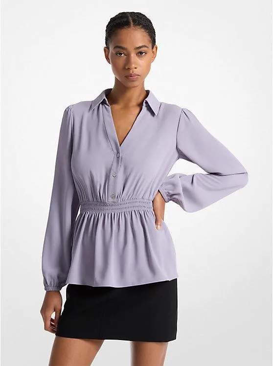 Crepe Button-Down Shirt