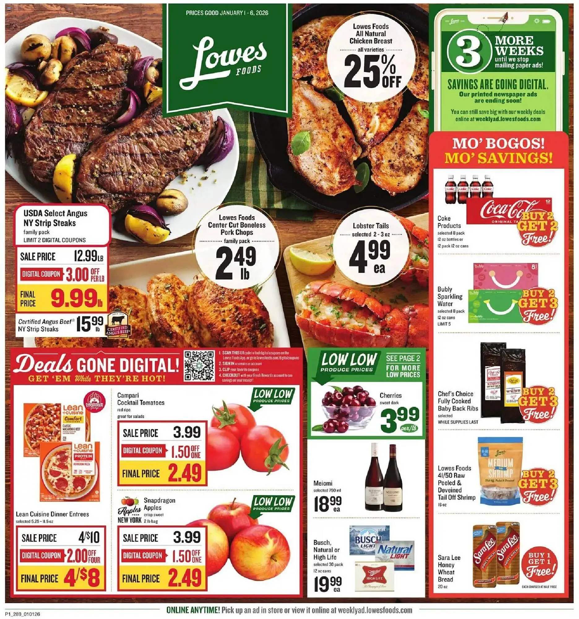 Weekly ad Lowes Foods weekly ad from January 1 to January 6 2026 - Page 1
