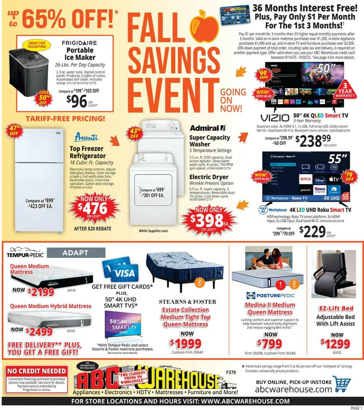 Weekly ad ABC Warehouse Current weekly ad from September 14 to September 20 2025 - Page 1