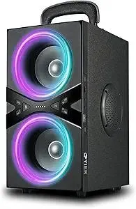 Bluetooth Speakers, Wireless TWS Portable Speaker with Lights,100dB Loud Subwoofer 80w(Peak) Stereo Sound, Bassup Technology, Long Playtime for Outdoor Party