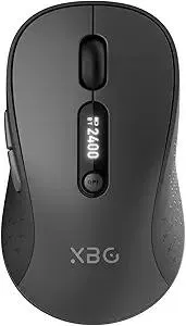 XBG B15pro Wireless Bluetooth Mouse, Bluetooth 5.0/4.0 & 2.4G Tri-Mode, Type-C Rechargeable with LED Screen Display, Ergonomic Silent Click for Laptop/PC/Tablet, Multi-Device & Office Use