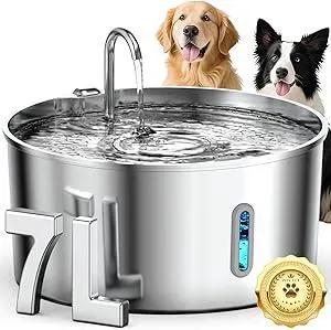 Dog Water Fountain Stainless Steel, 7L/236oz Dog Water Bowl Dispenser for Large Dogs, Automatic Cat Water Fountain